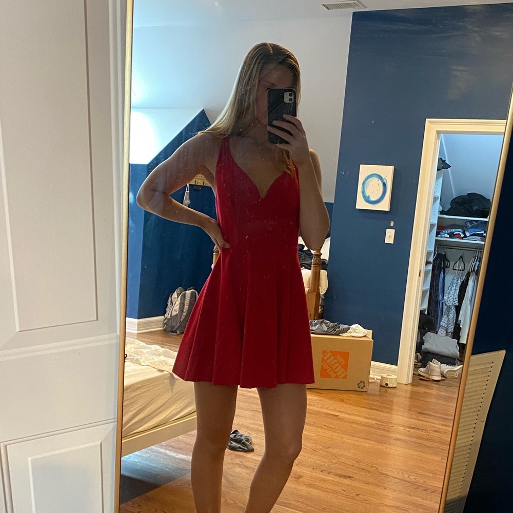 Red kimchi blue dress